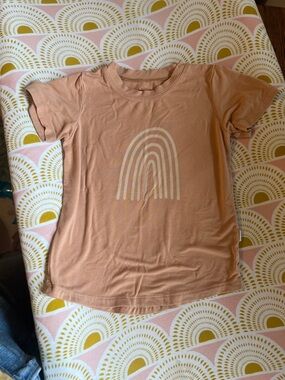 Girls' Peach Cream Rainbow Short-Sleeve Tee